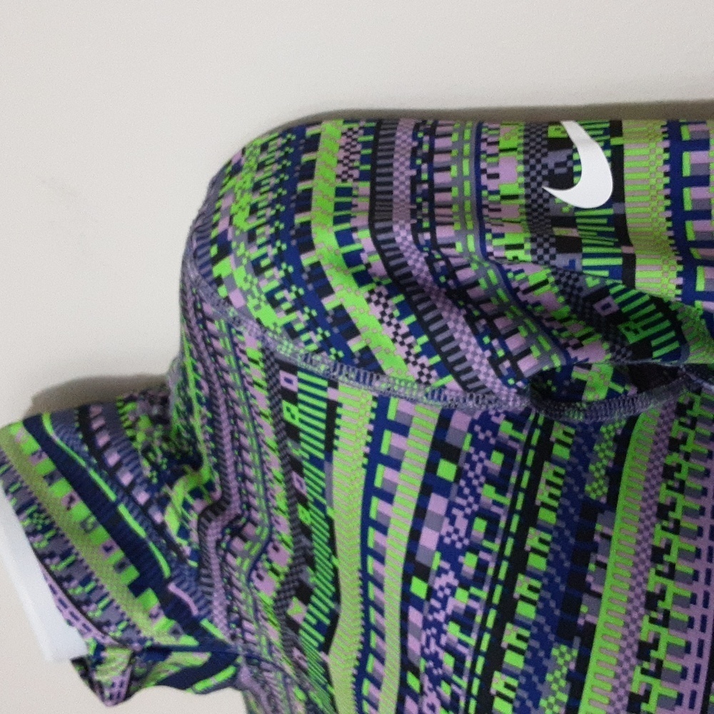 Nike Pro Patterned Green Blue Pullover Performanc… - image 5